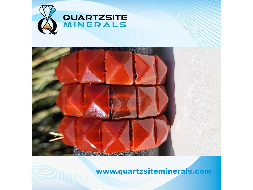Carnelian square cube beads bracelets