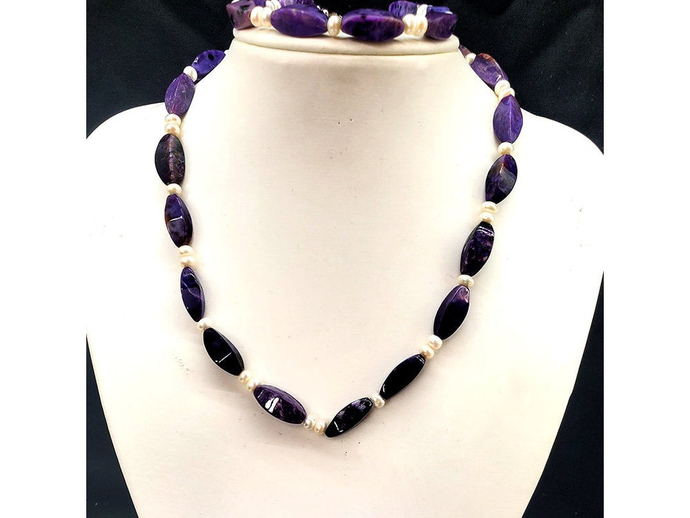 Charoite Necklace and bracelet Set
