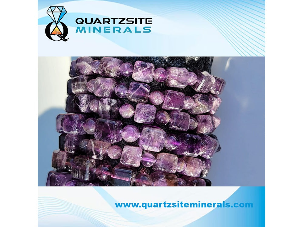 Dream Amethyst cube beads bracelets