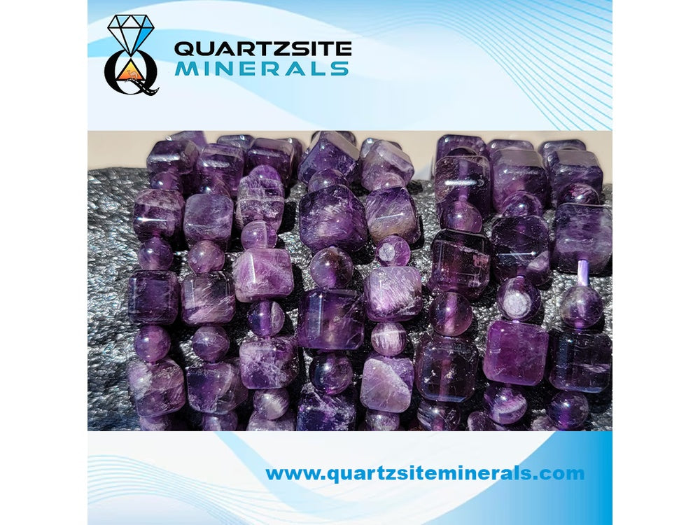 Dream Amethyst cube beads bracelets