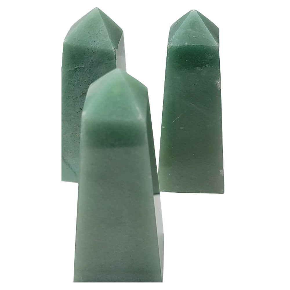 Green Aventurine Hand-Carved Tower