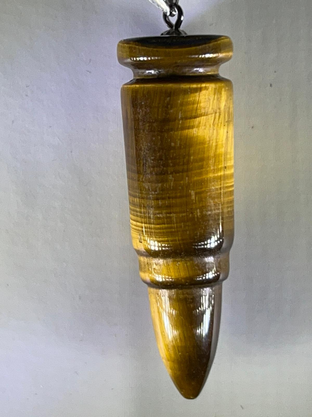 Tiger's Eye Crystal Bullet Pendant