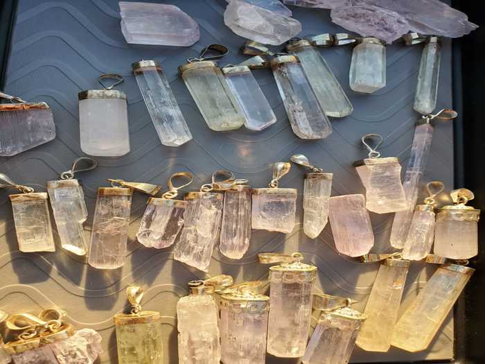 Kunzite Crystal Pendant with Silver