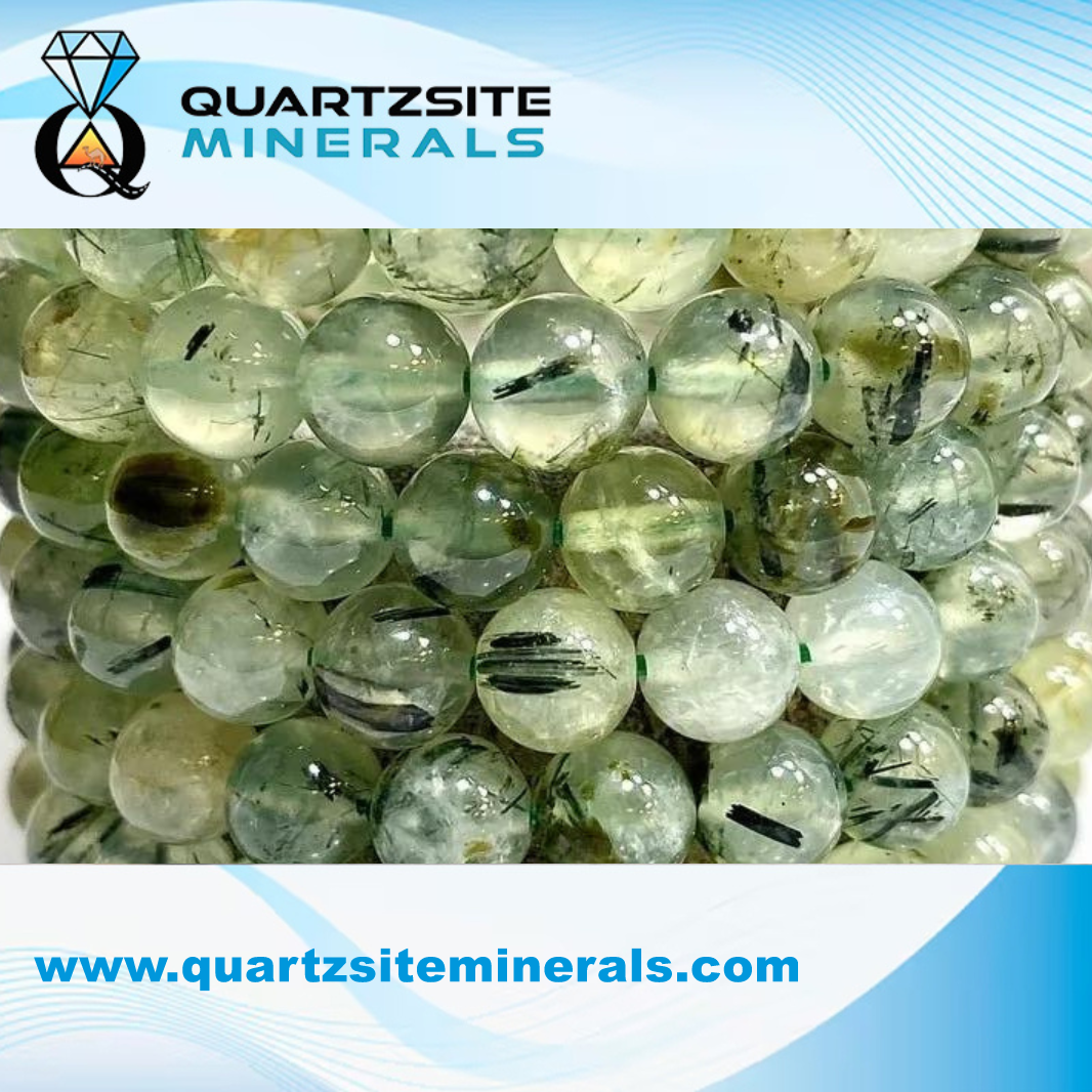 Light Green Natural Prehnite Gemstone Plain Round Beads Bracelet
