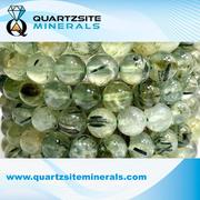 Light Green Natural Prehnite Gemstone Plain Round Beads Bracelet