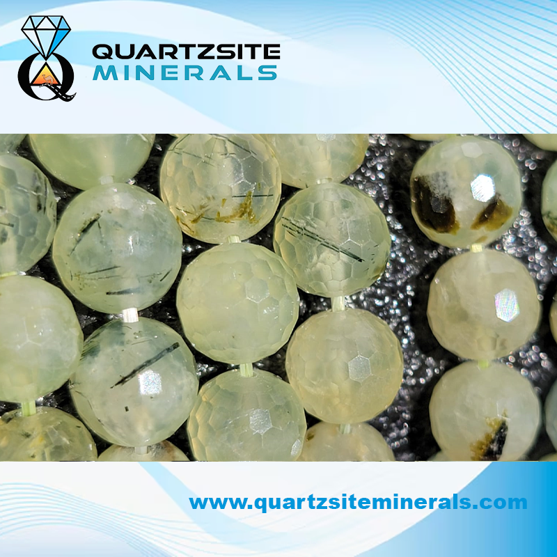 Prehnite faceted crystal beads bracelets