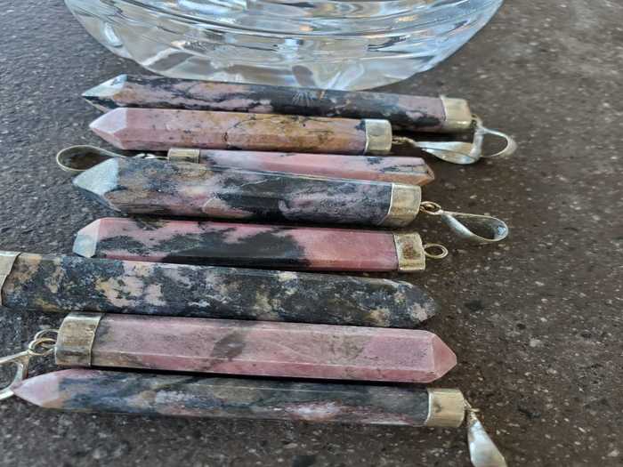 Rhodonite Polished Crystal Pendant