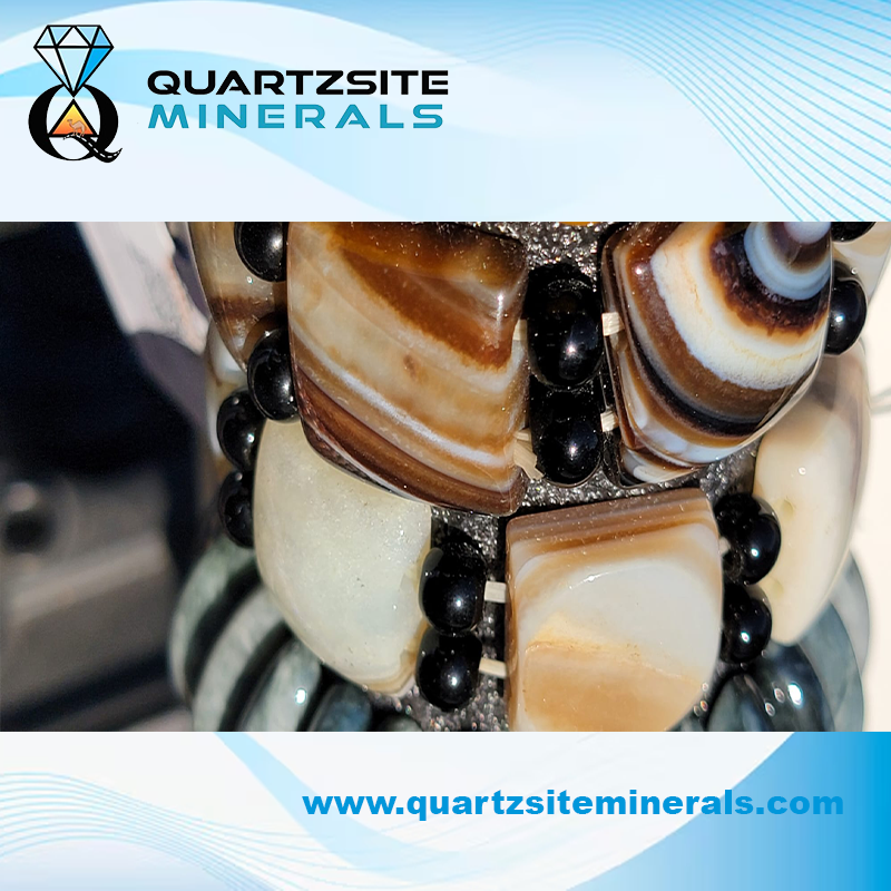 Volcanic Black Agates Square Beads bracelets
