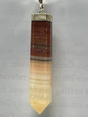 Pink Calcite Pendant with 925 Silver Cap