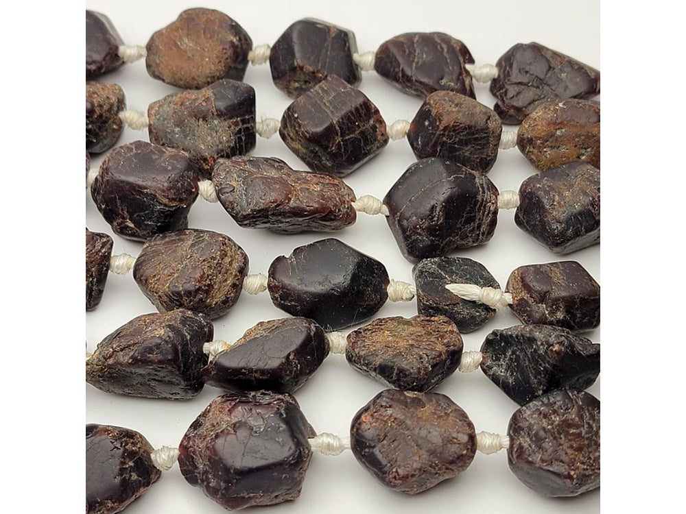Herkimer Diamond Quartz plus Garnet Beads