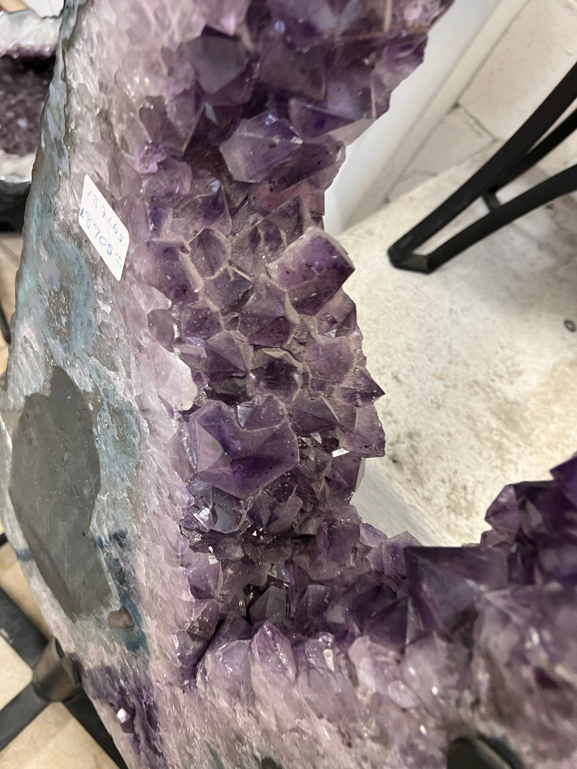 Amethyst cluster tall size beautiful decoration on stands – view 10