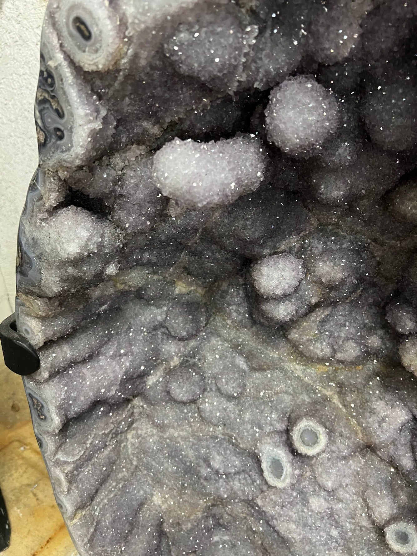 Large Amethyst Agate Slab – botryoidal interior