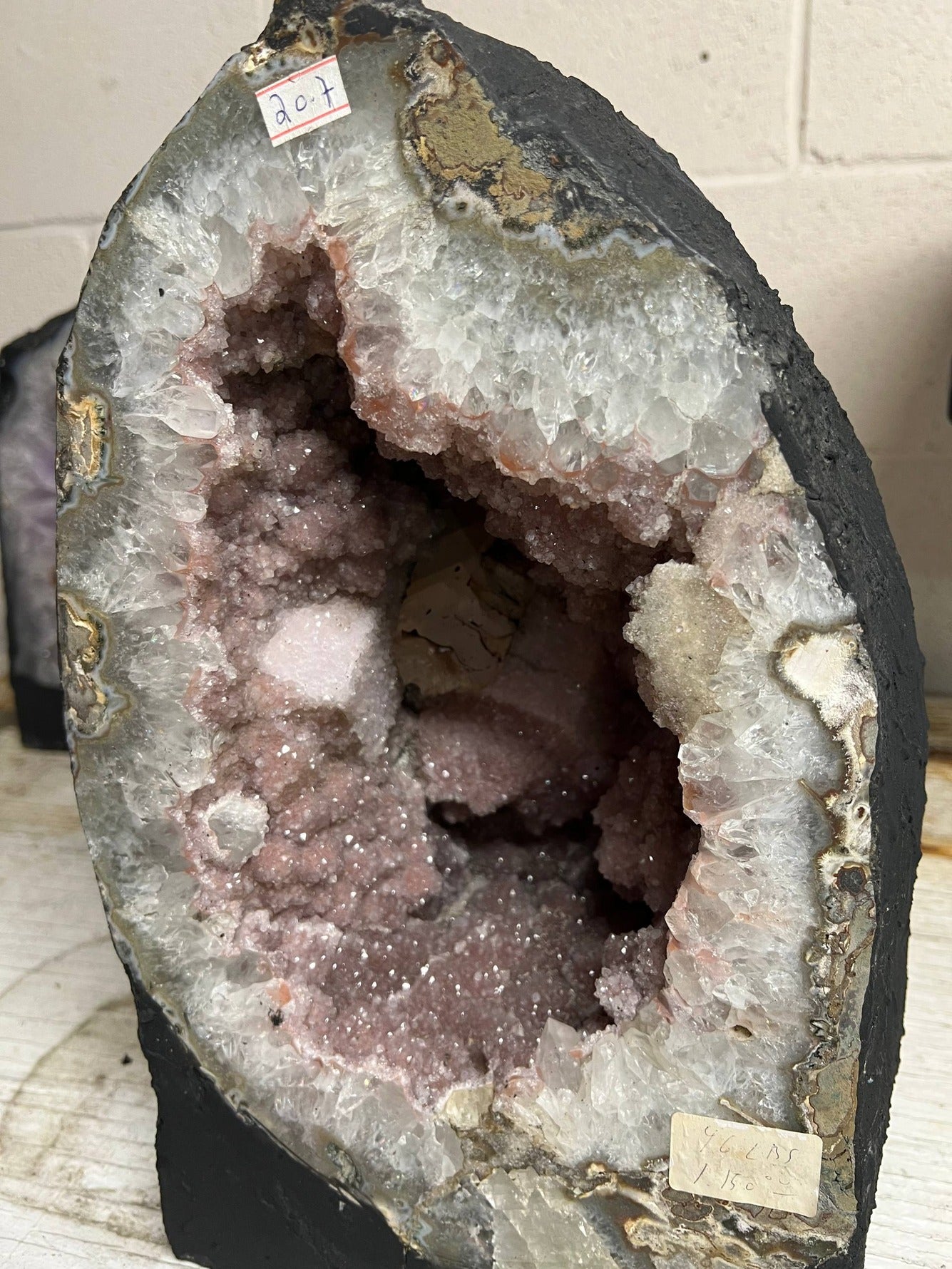 Pink amethyst geode – view 3