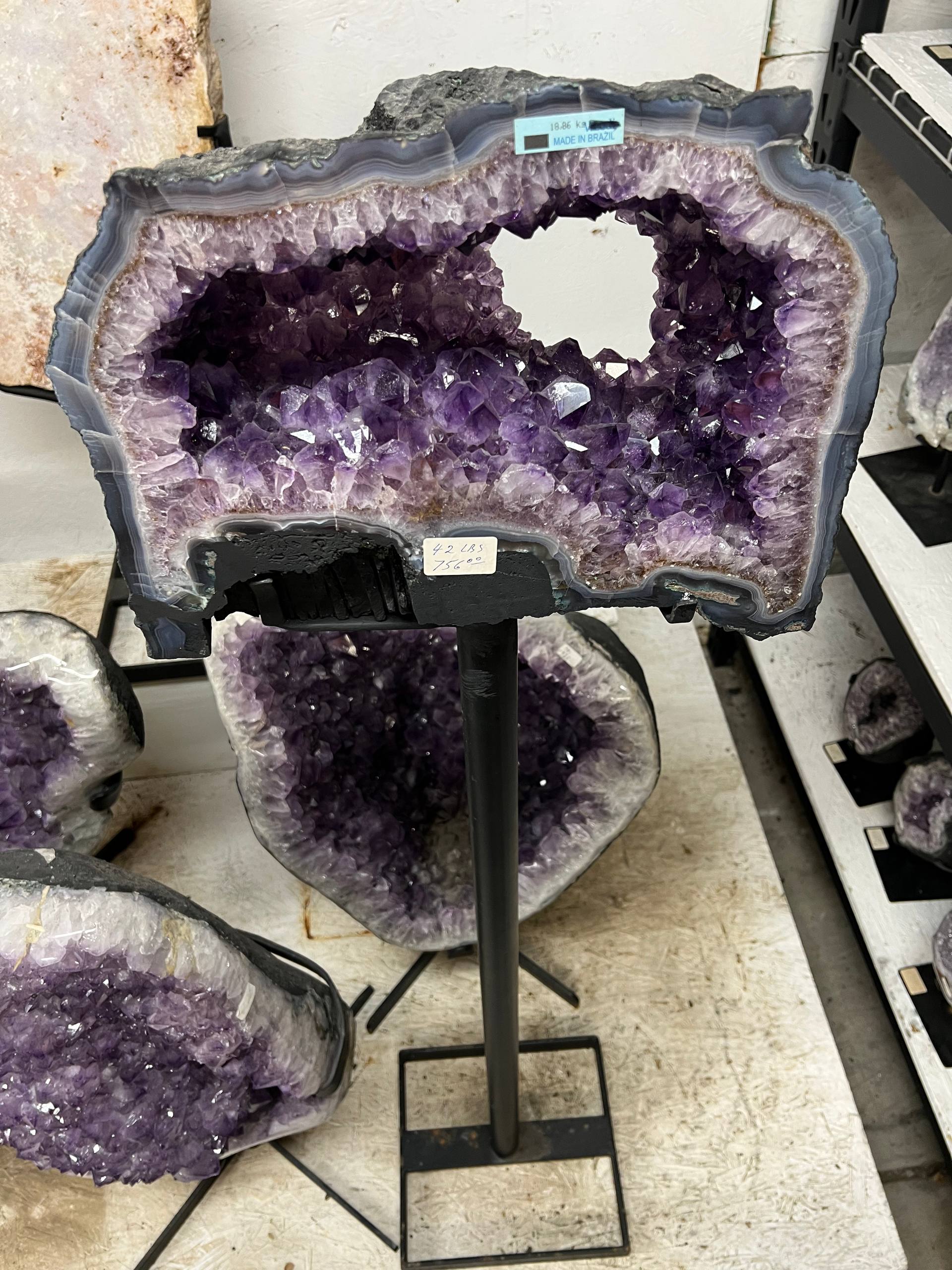 Beautiful geode on stands for display – view 4