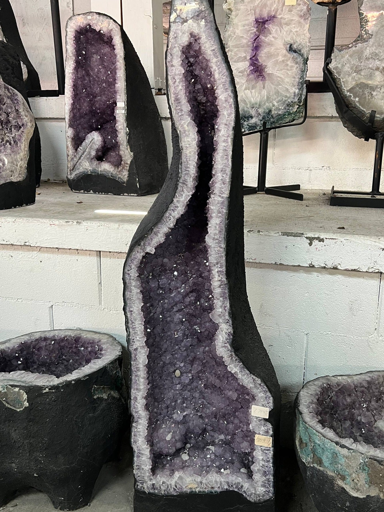 Tall Amethyst Tower Geode Cathedral – full body