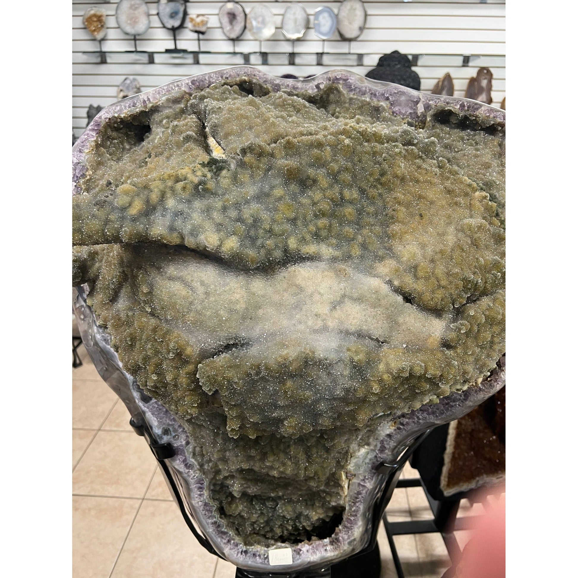 Amethyst with calcite with stand