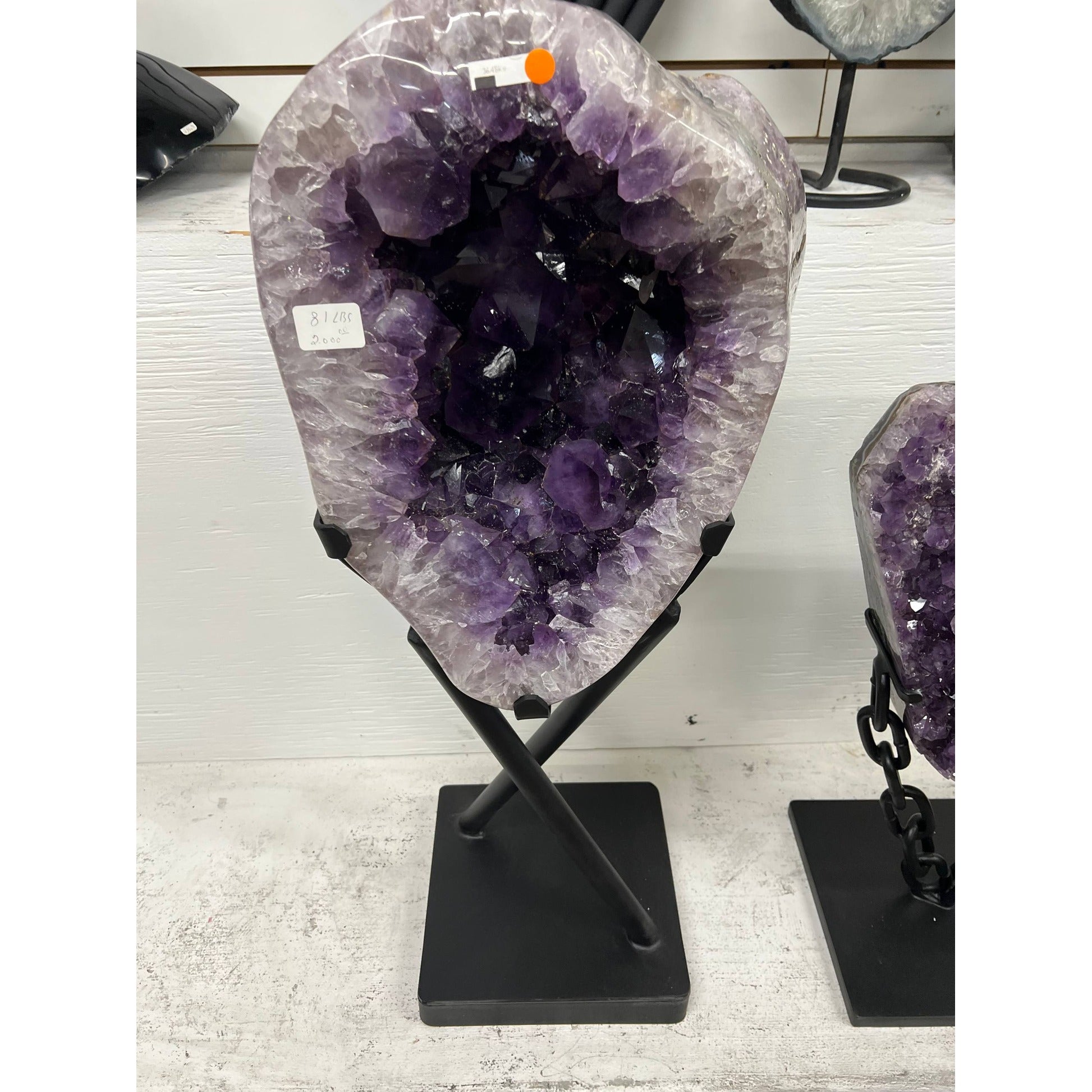 Amethyst geode with stand