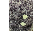 Amethyst geode with calcite inclusions — full view