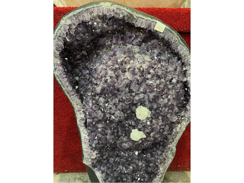 Amethyst crystal cavity — violet and white calcite