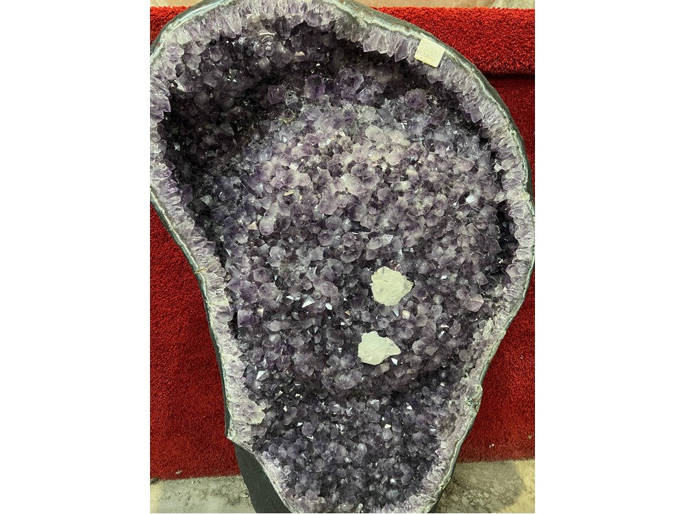 Amethyst geode — top view showing crystal formation