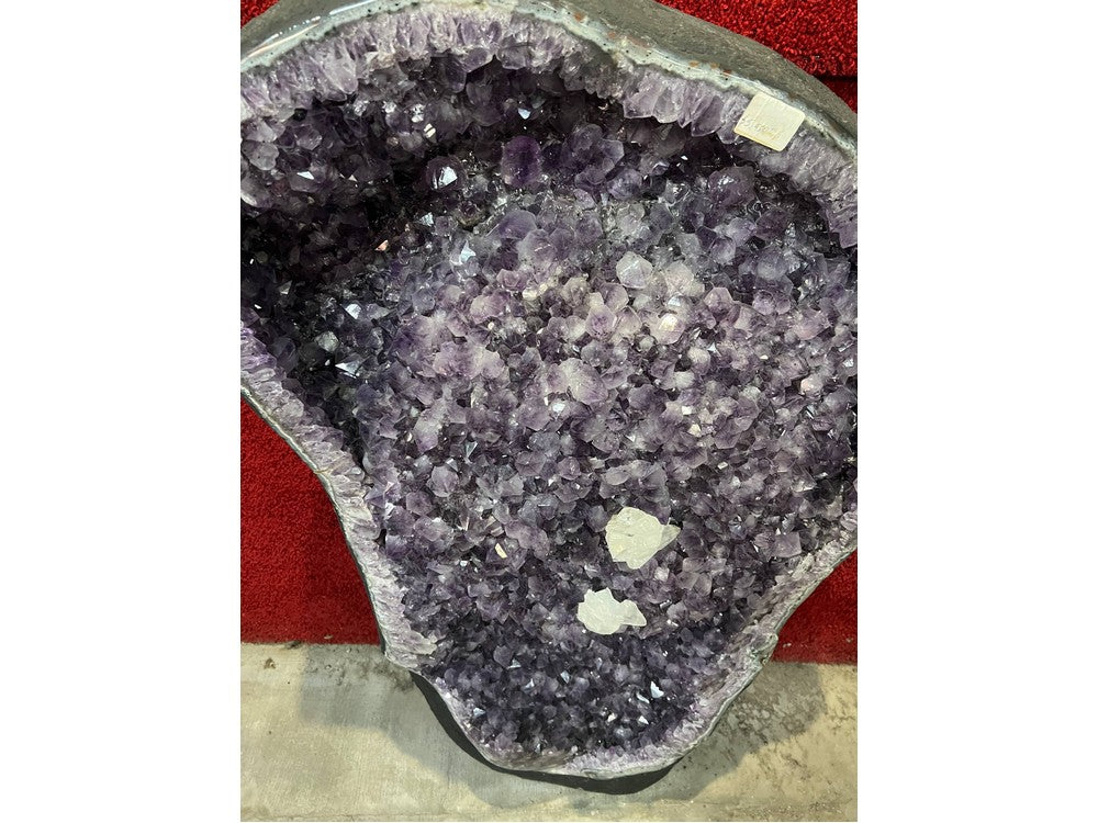 Amethyst geode — side angle view