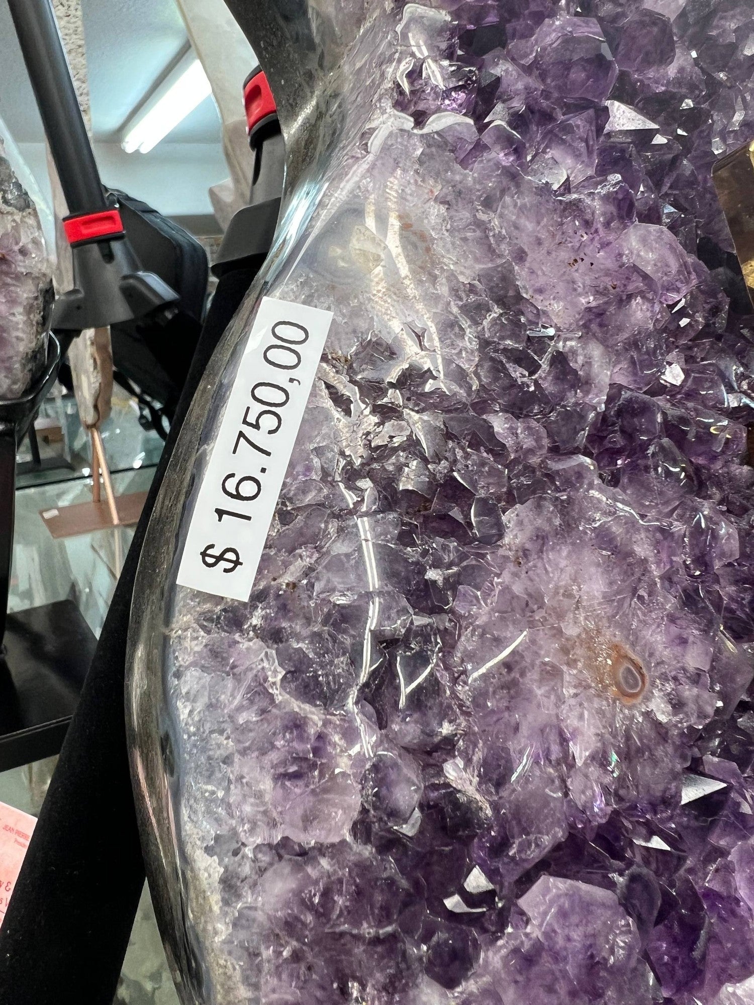 Amethyst Cathedral with Calcite on Stand — 175 kg