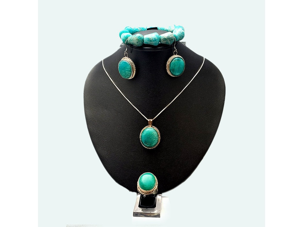 Amzonite Crystal Jewelry Necklace Set