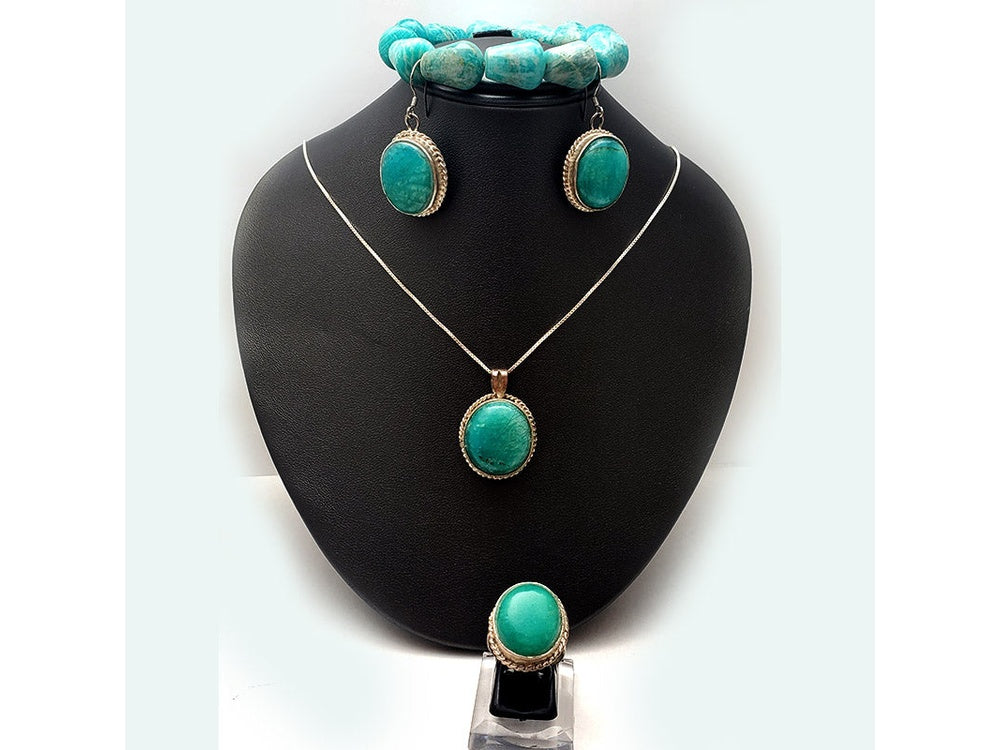 Amzonite Crystal Jewelry Necklace Set