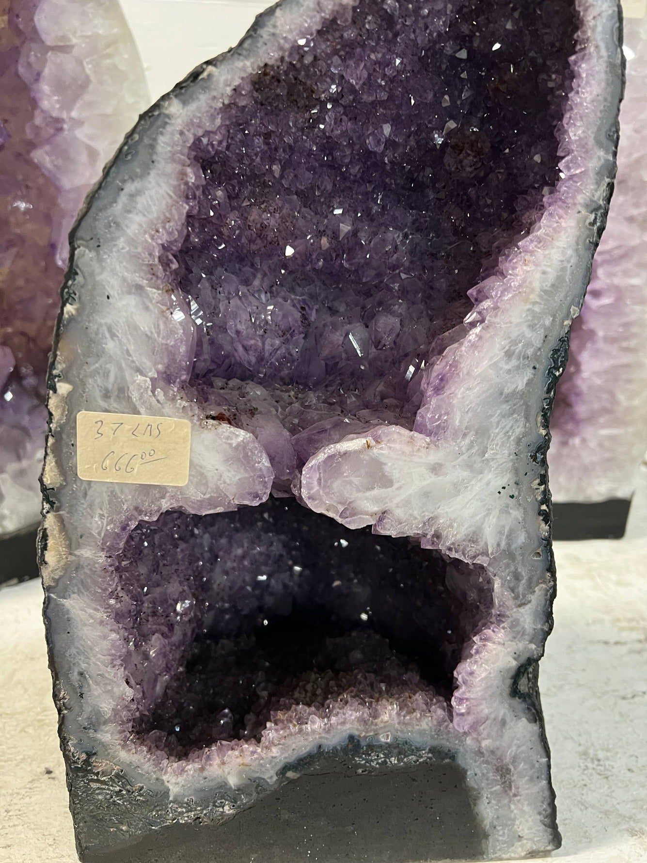 Amethyst Cathedral Geode Dual Chamber – interior close-up