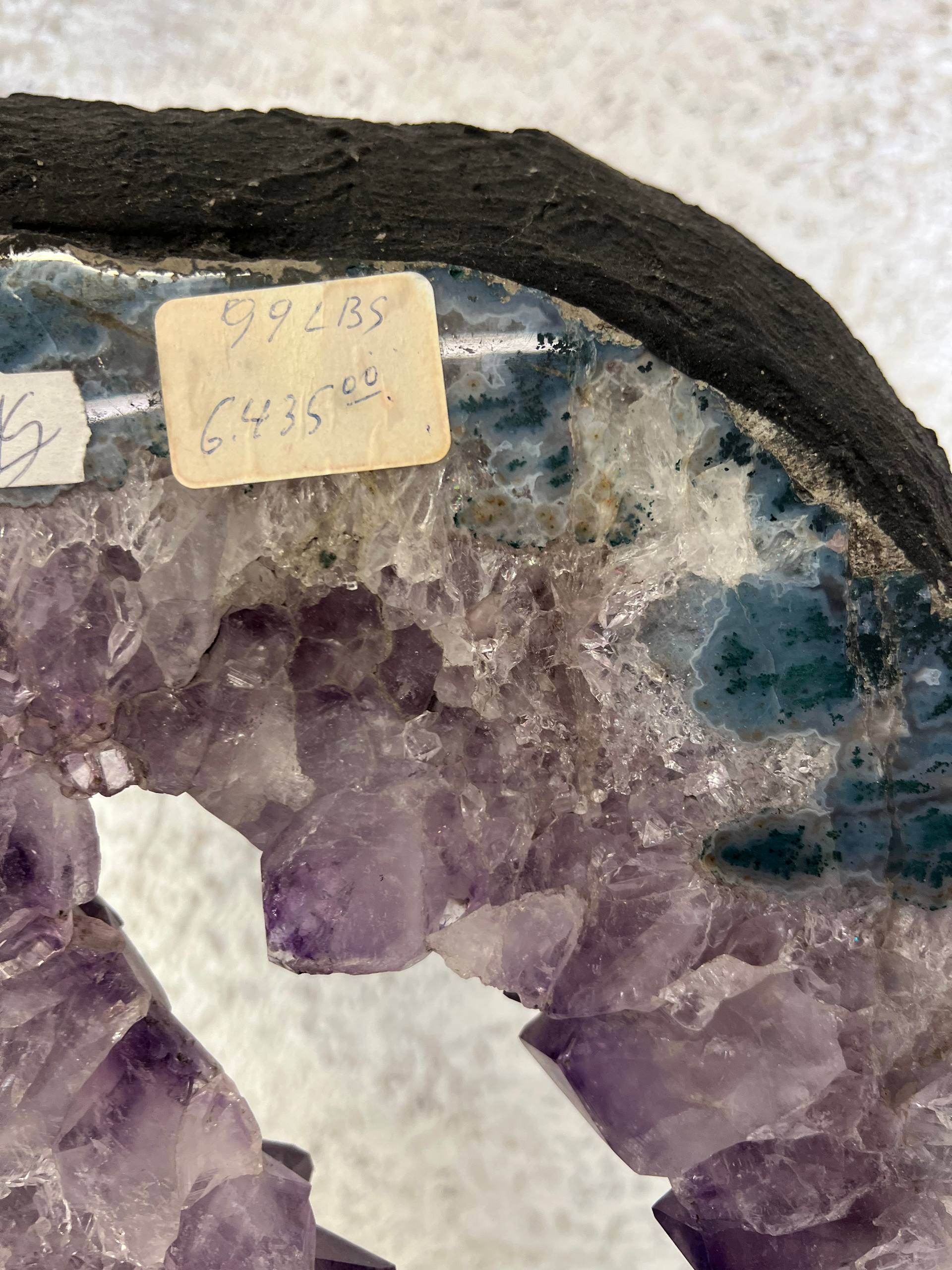 Amethyst Geode large slab tall on stands – view 10