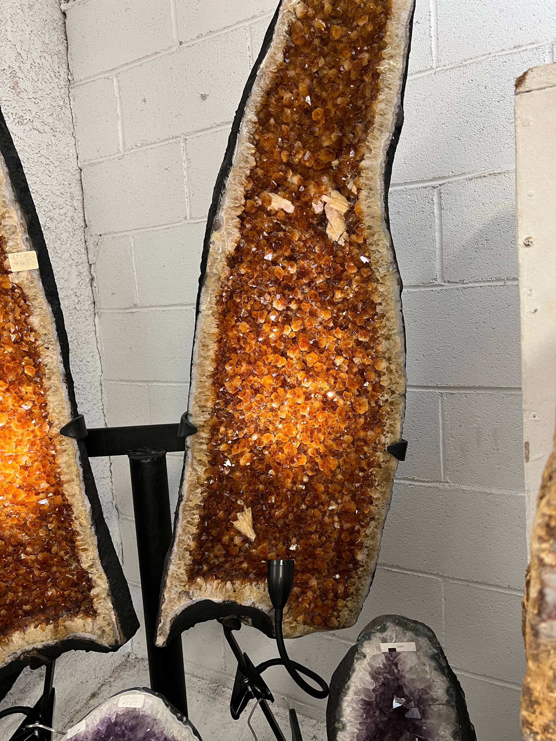 2 pairs citrine clusters on stand – view 2