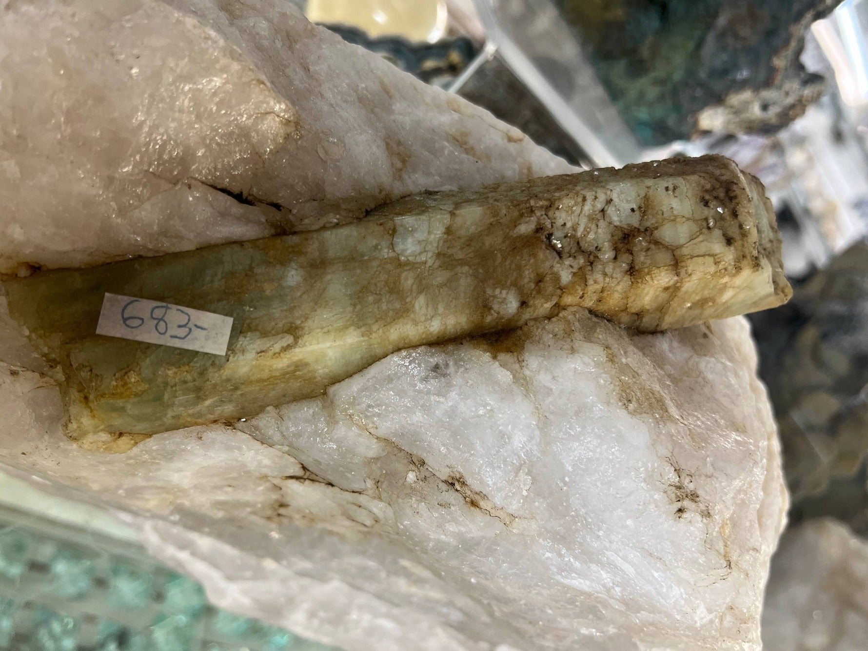 Aquamarine in quartz matrix – view 3