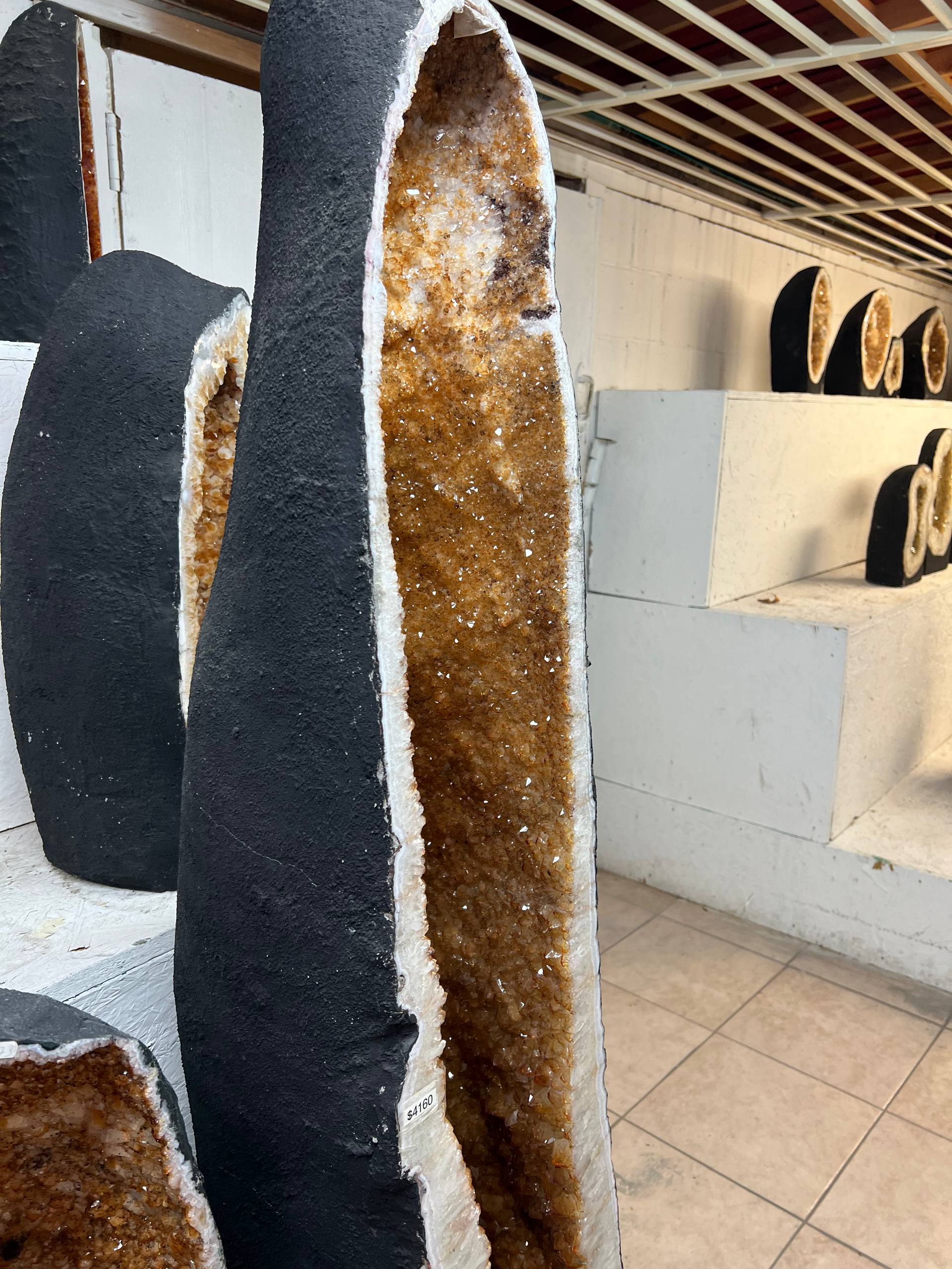 Big tall geode tower standing alone citrine – view 2