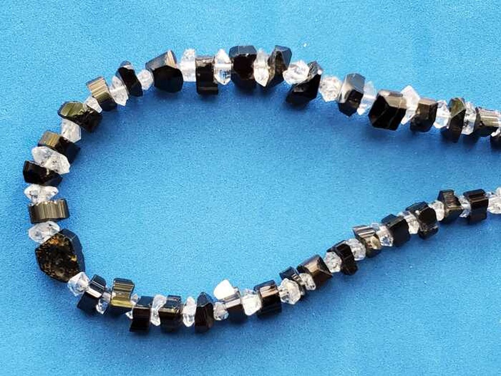 Black Tourmaline with Herkimer Diamond