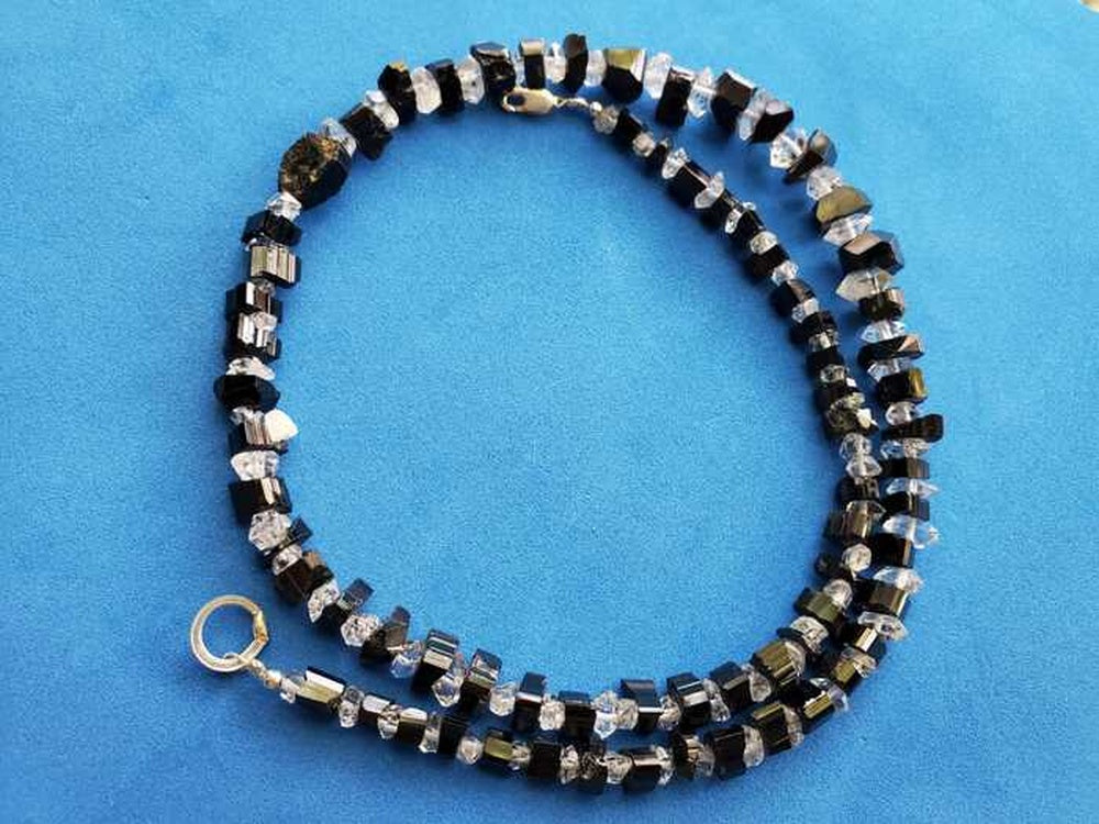 Black Tourmaline with Herkimer Diamond