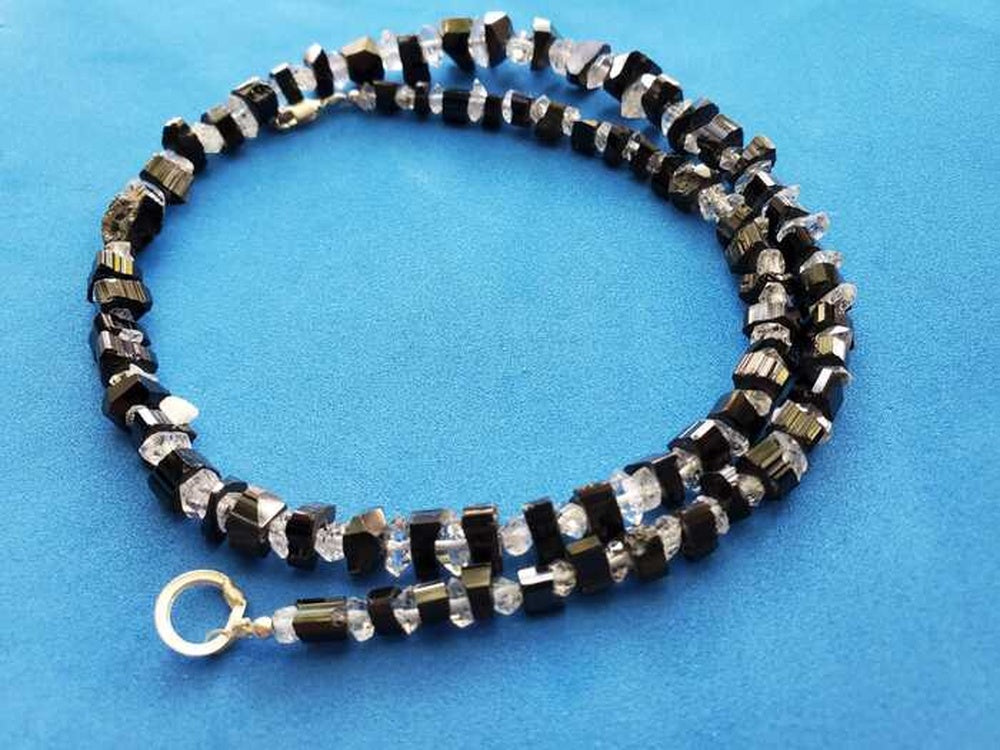 Black Tourmaline with Herkimer Diamond
