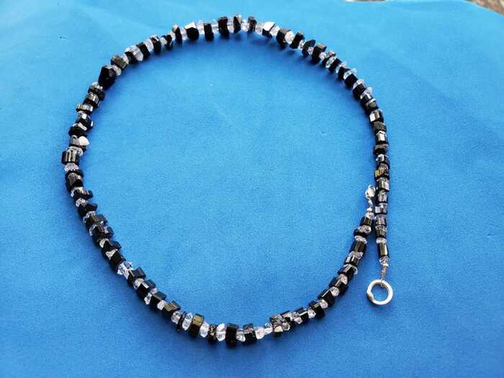 Black Tourmaline with Herkimer Diamond