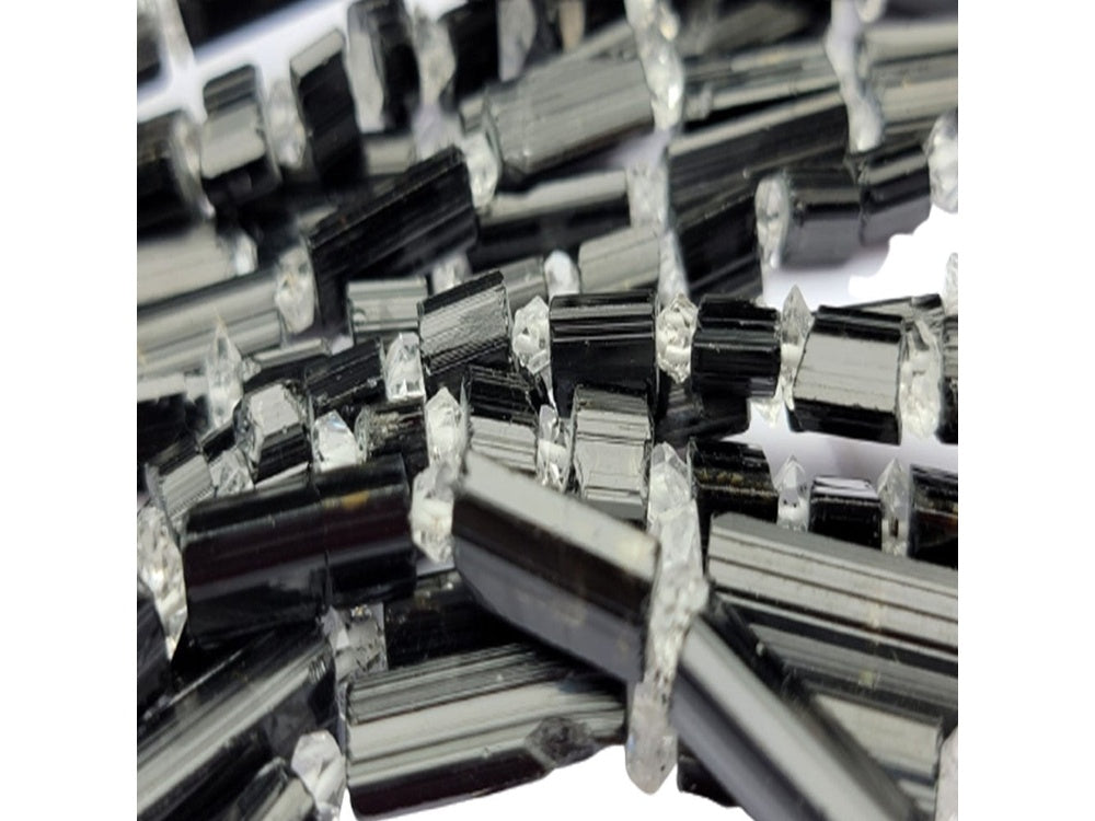 BlackTourmaline with Herkimer Diamond Beads