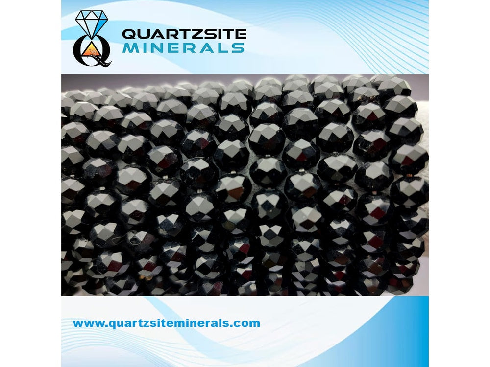 Black tourmaline crystal small beads faceted bracelets