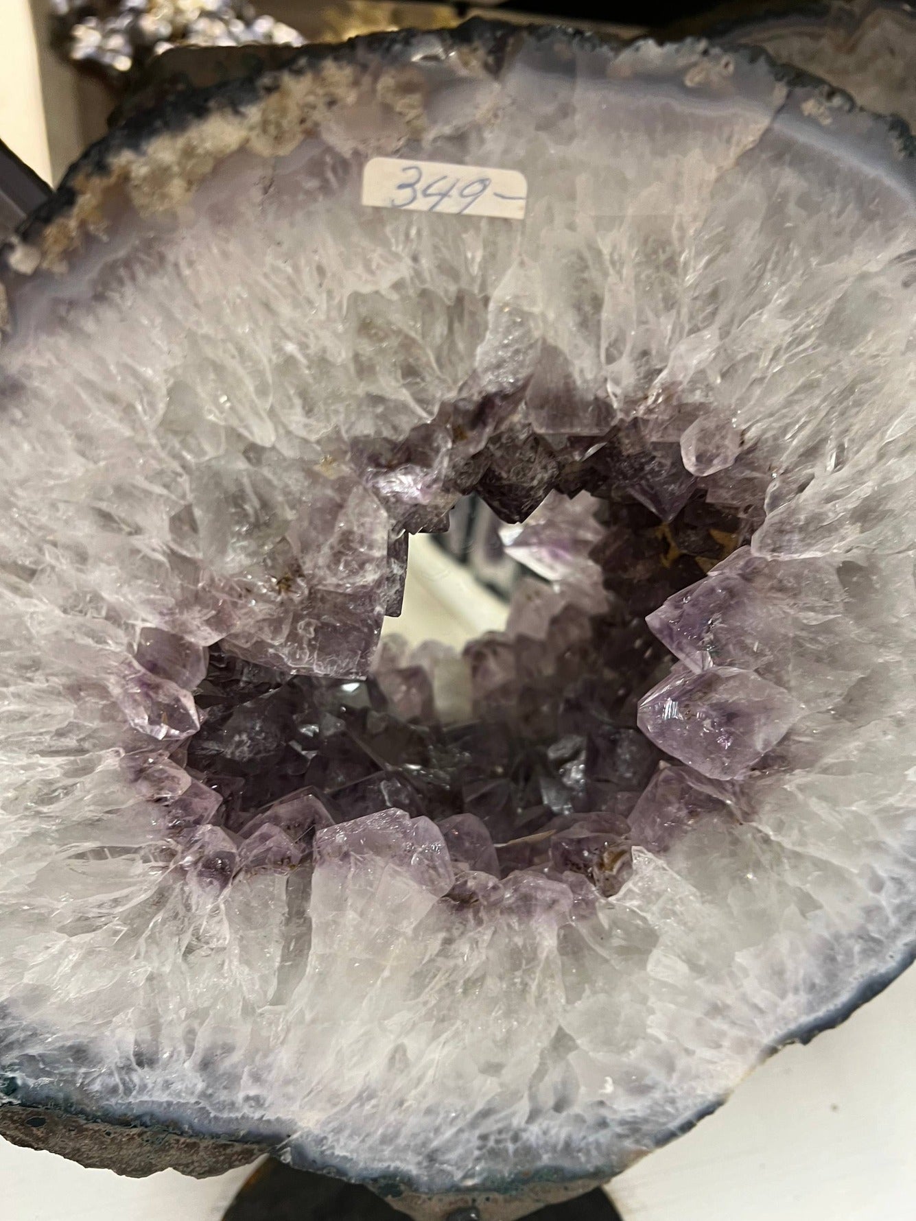 Amethyst Geode Mirror on Stand – view 3