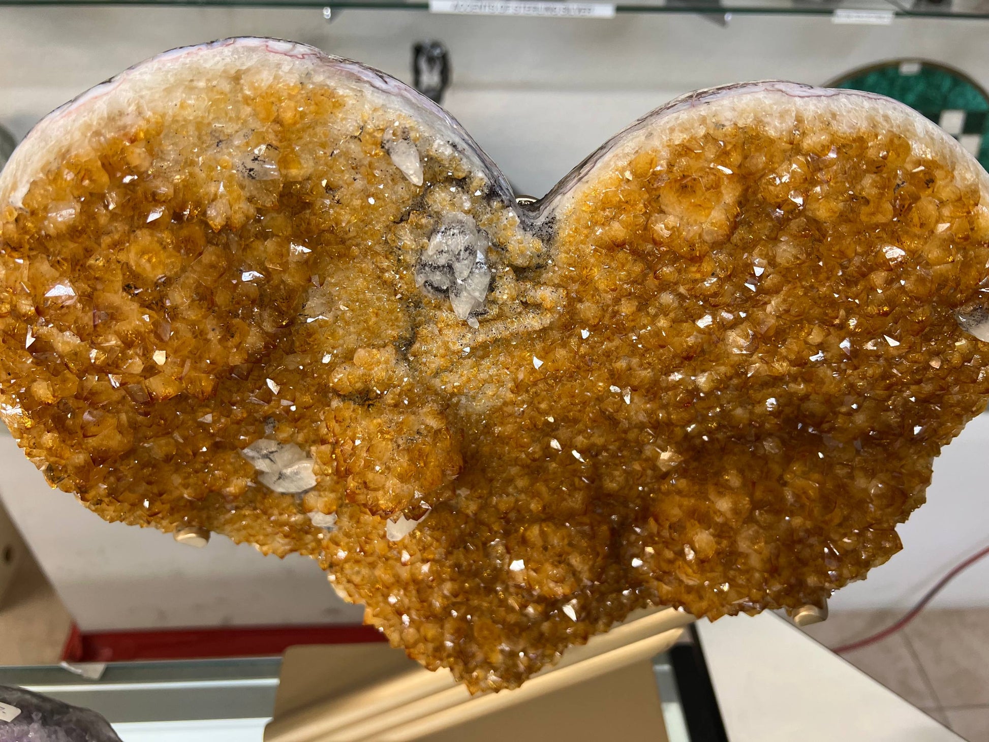 Citrine hearts on stand – view 2