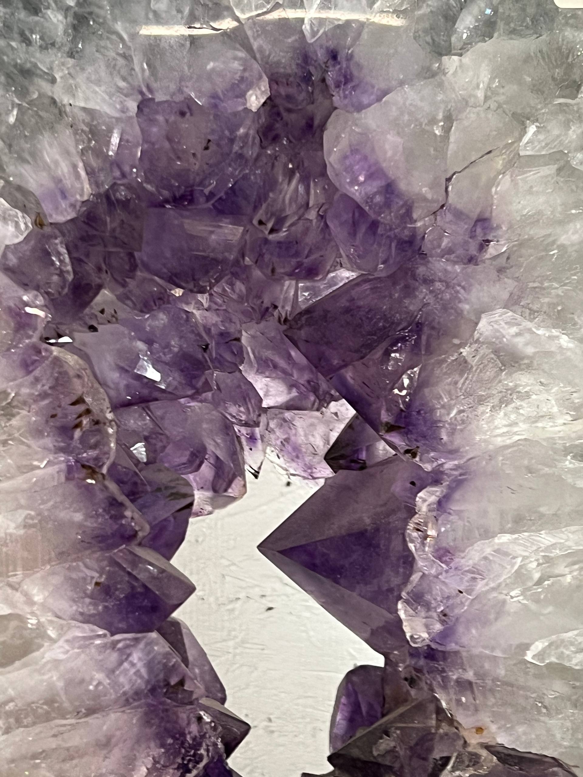 Amethyst geode cut piece on stand – view 11