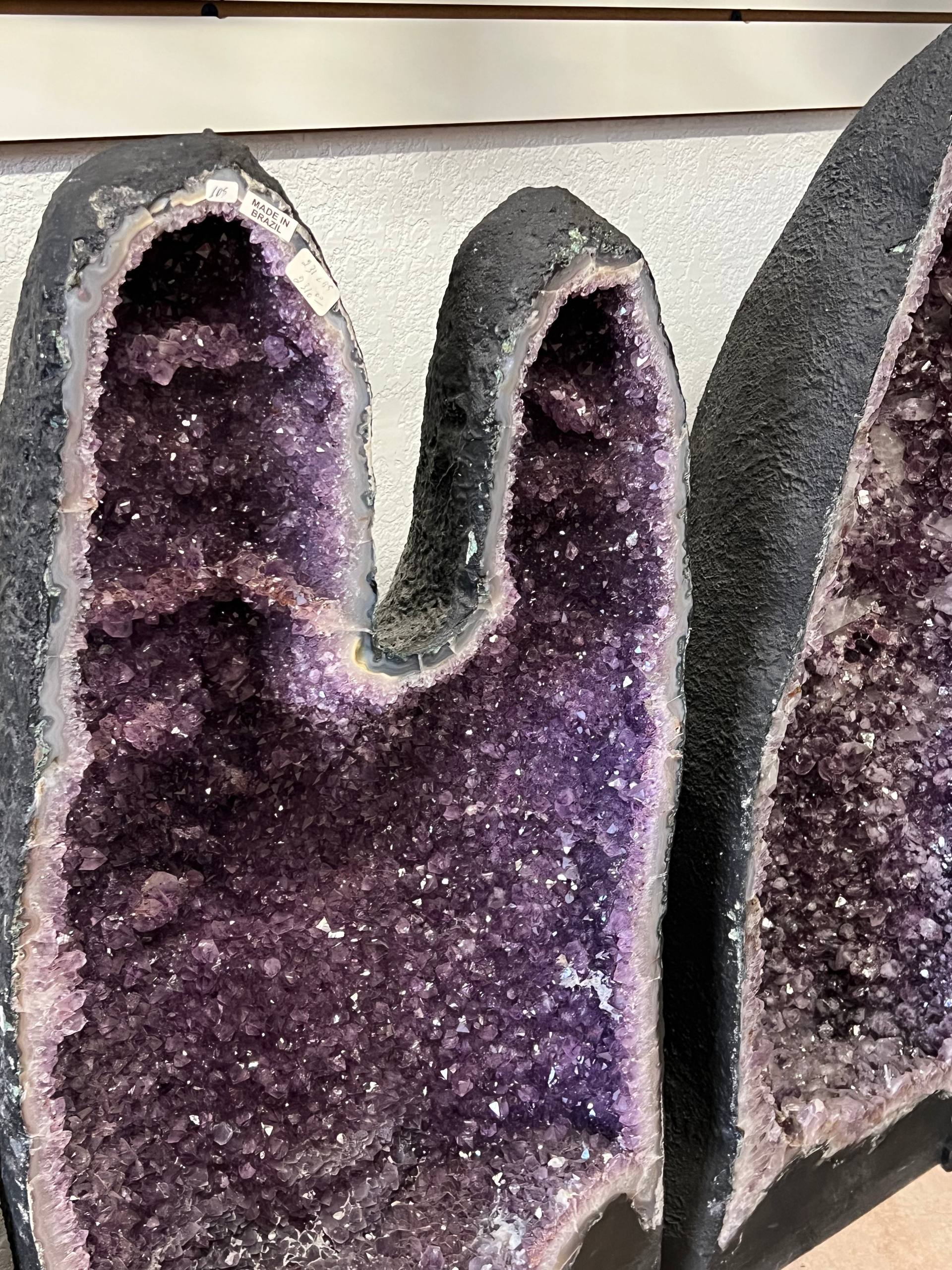 Twin amethyst tower geodes – view 3