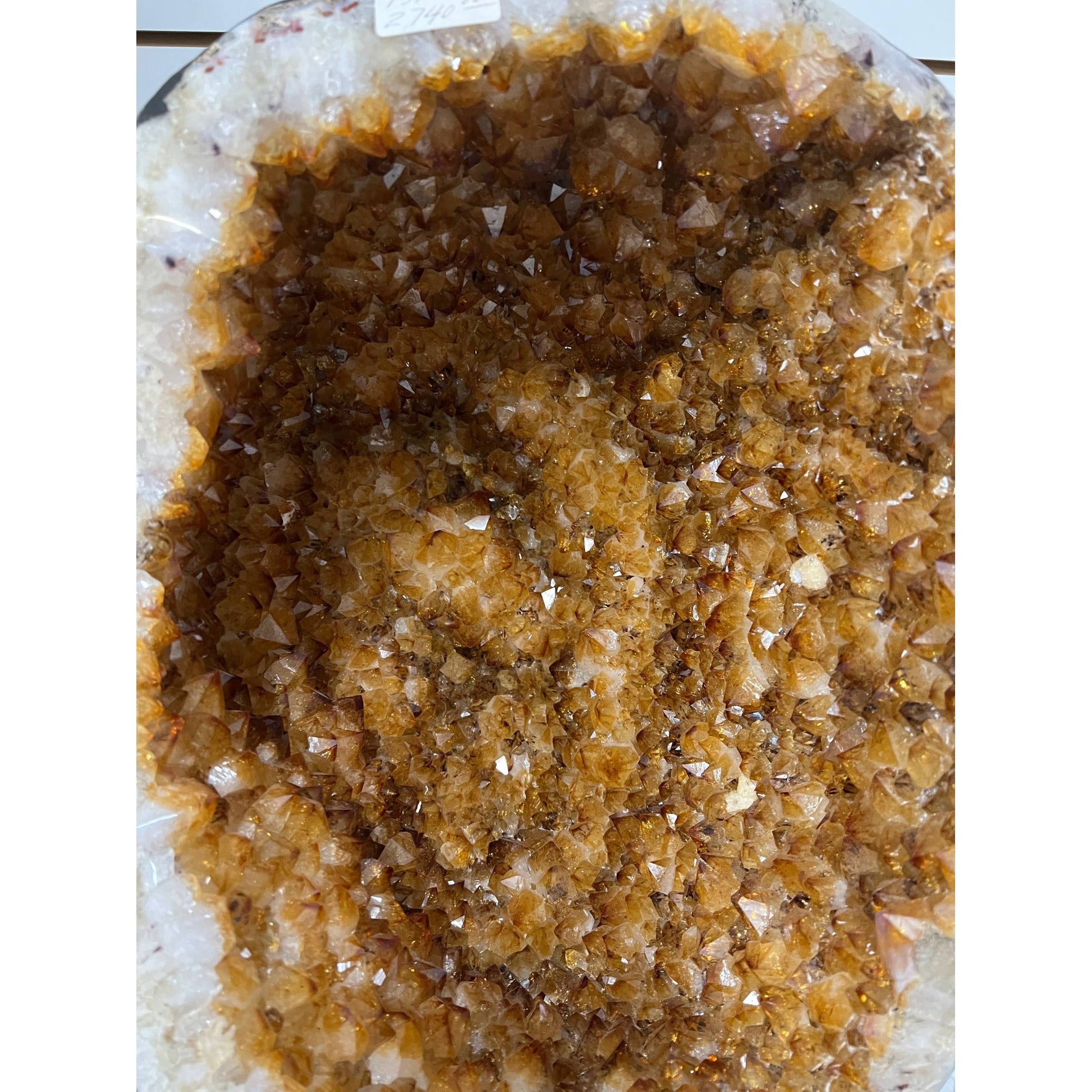 Citrine geode with gold stand