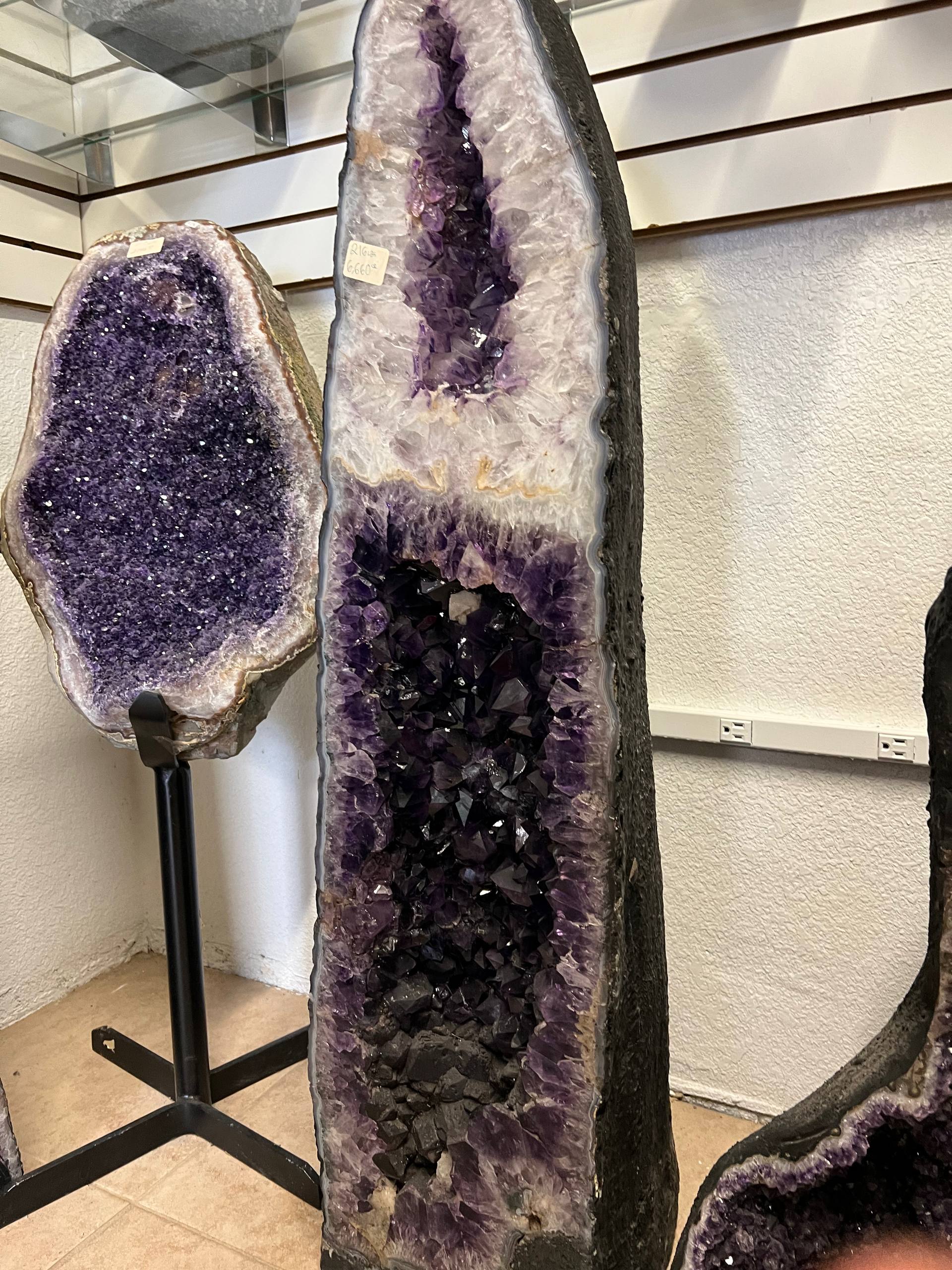 Amethyst tall geode beautiful purple color – view 3