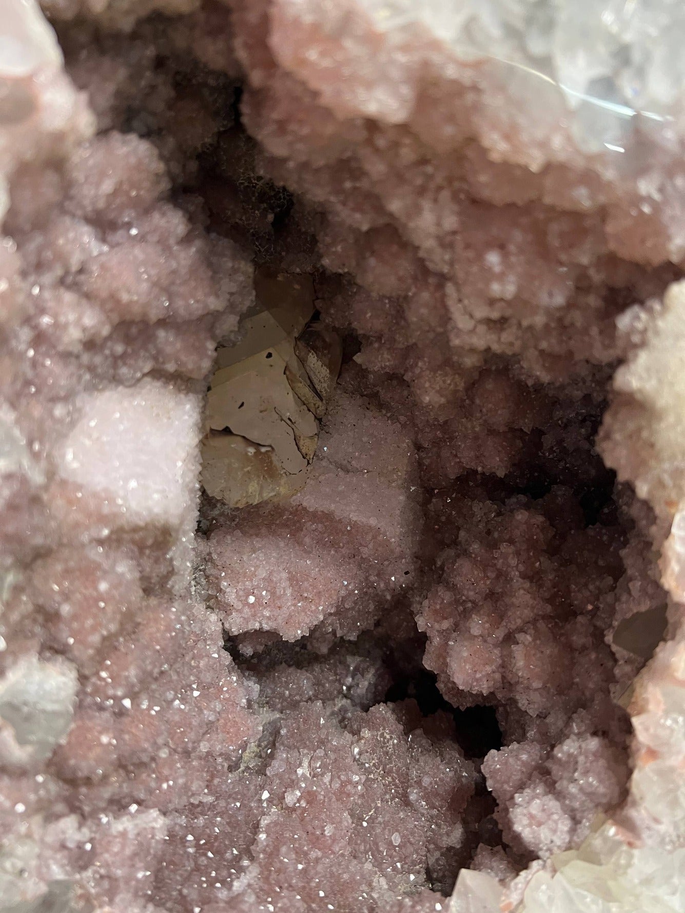 Pink amethyst geode – view 2