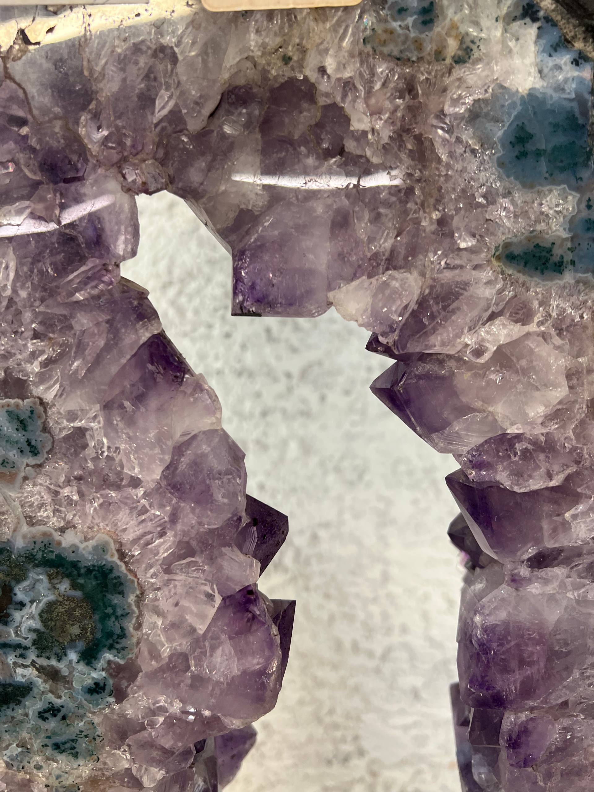 Amethyst Geode large slab tall on stands – view 9
