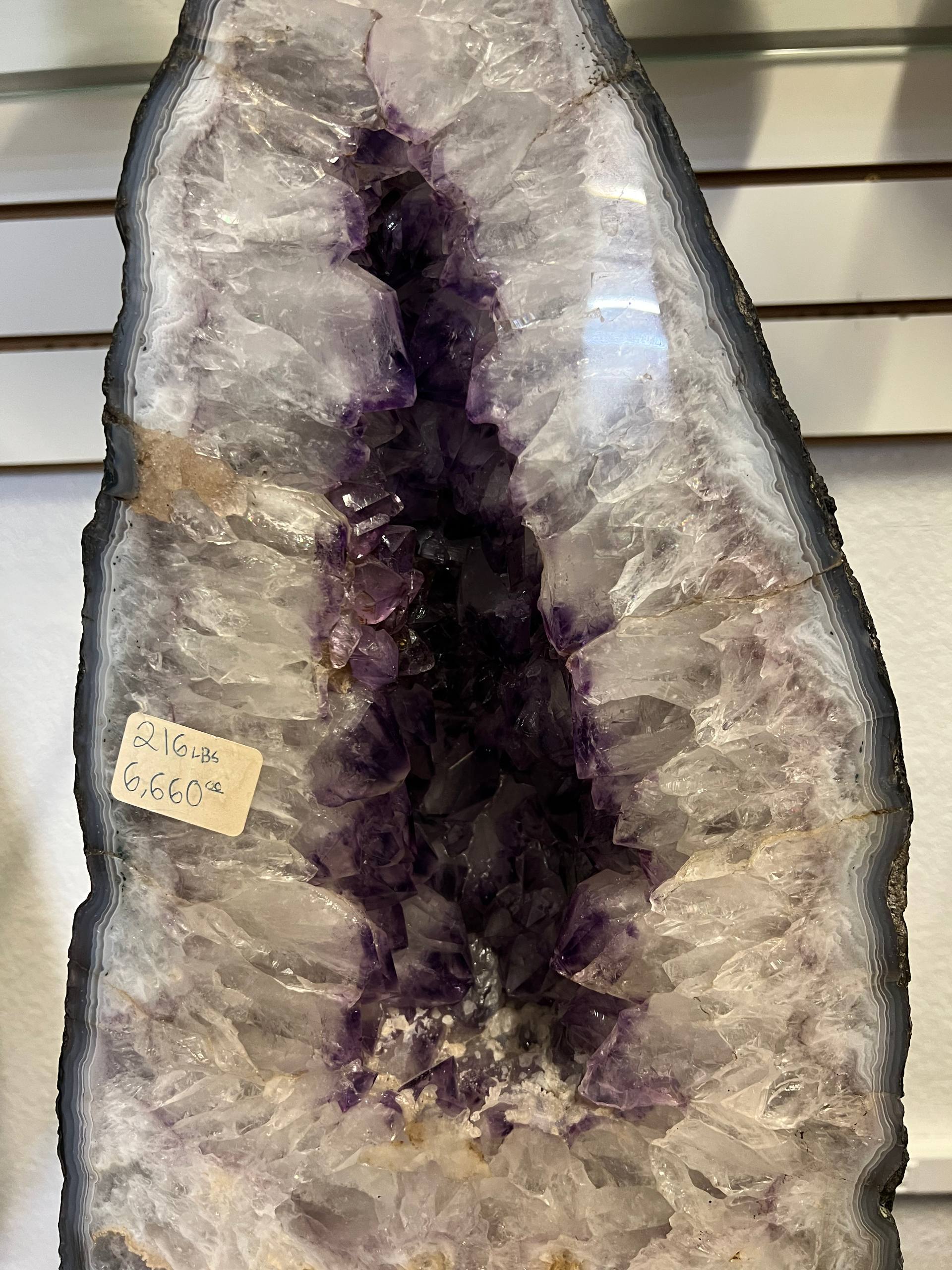 Amethyst tall geode beautiful purple color – view 7