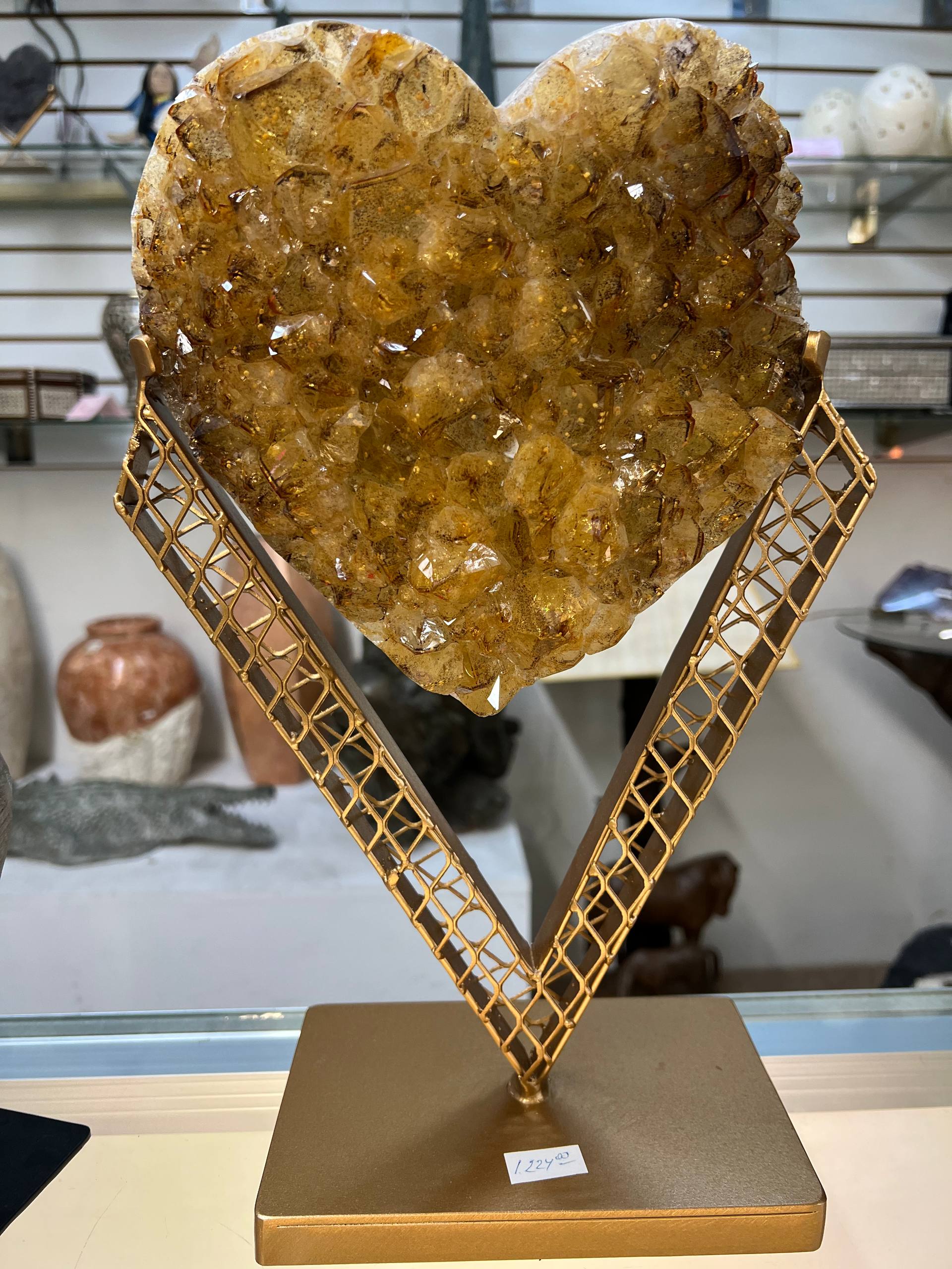 Citrine hearts with stands – view 4