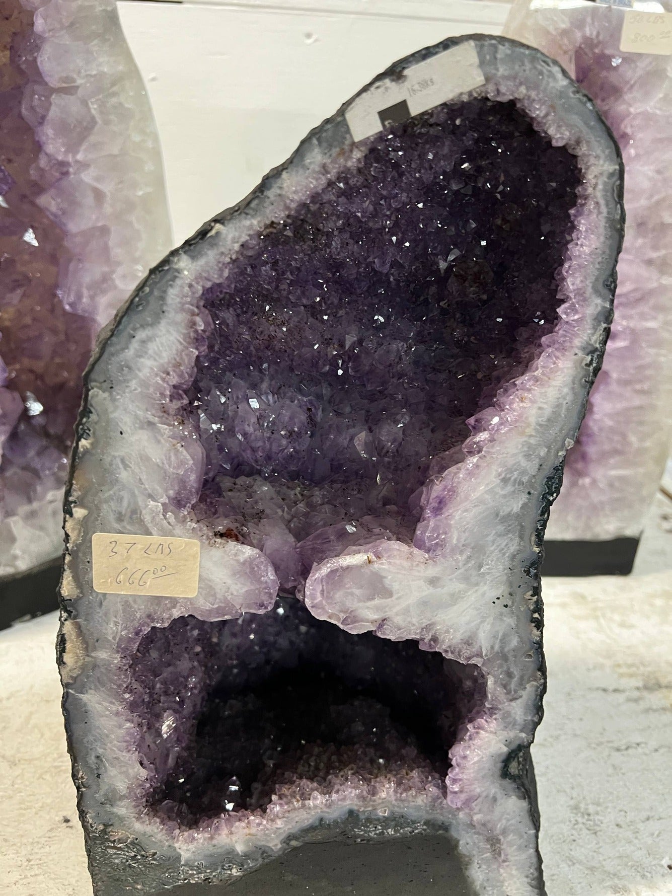 Amethyst Cathedral Geode Dual Chamber – front angle